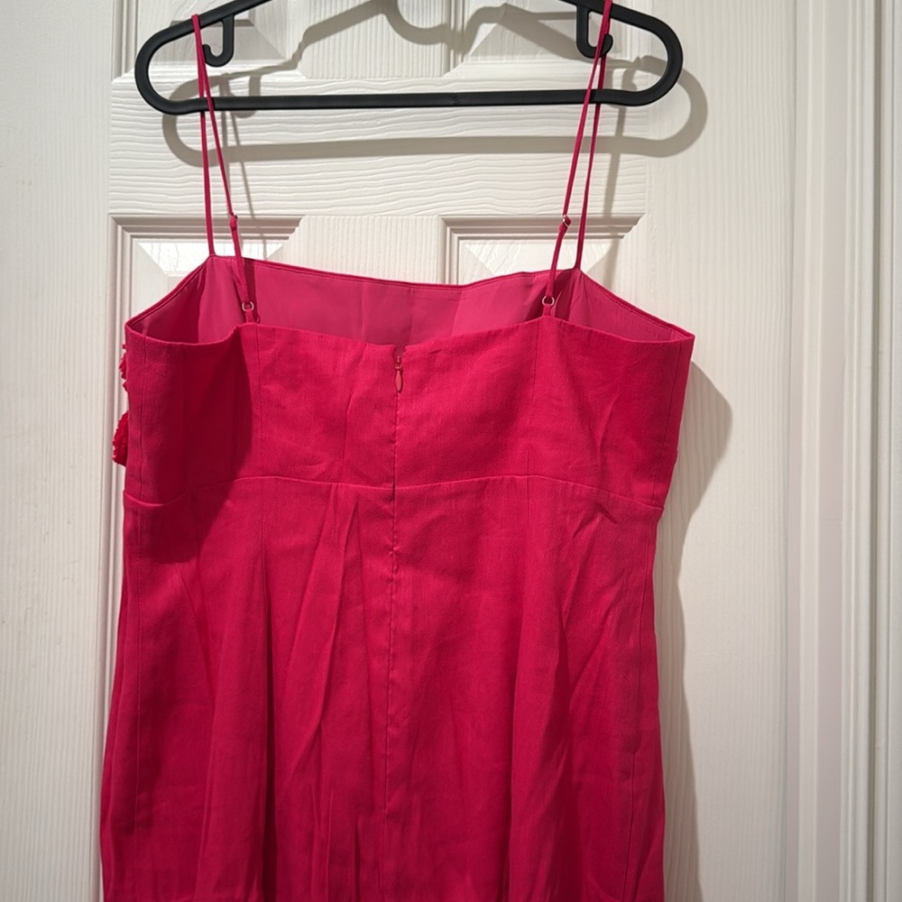 ANTONIO MELANI Hot Pink Floral-Trim Midi Dress - Picture 8 of 8